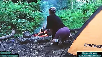 Real Sex in the forest. Fucked a tourist in a tent