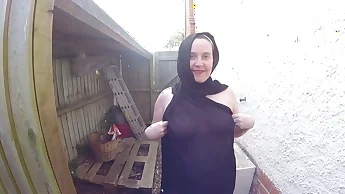 Hijab and Boots in the Yard